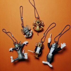 Tom & Jerry Keychain Set - Grey & Brown Bag Charm